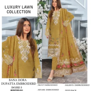 🌸3-piece embroidered lawn suit | Minha Eid Collection 🌸