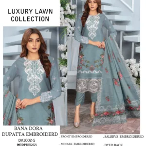 🌸3-piece embroidered lawn suit | Minha Eid Collection🌸